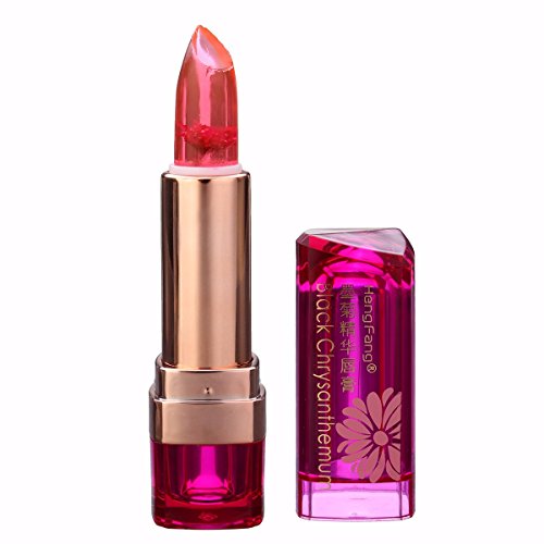Jelly Lippenstift, LuckyFine Blumen Jelly Lippenstift Magie Farbe Wechselnden Lipstick Lip Gloss Moisturizing Pfirsich - 4