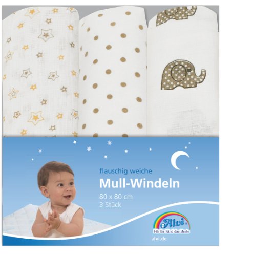 Preisvergleich Produktbild Alvi 93835 Molton-Windeln beige bedruckt