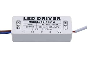 Yhloubb LED Driver 1pcs AC85-265V Driver di trasformatori a LED, 12-18W 300mA