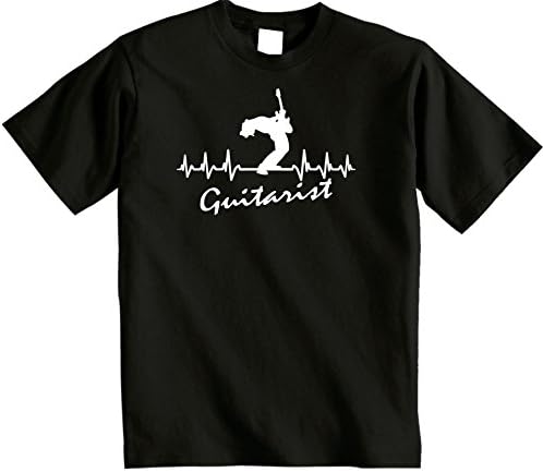It's in My HeartBeat Guitarist t shirt Perfect Gift or Present (Medium, Black)