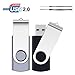 Produktbild 16GB USB Stick, SRVR 2 Stück Speicherstick USB-Flash-Laufwerk Mehrfarbig Memory Stick Datenspeicher USB 2.0 mit Kappe LED Anzeige Schlüsselband