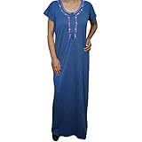Indiatrendzs Women Nighty Hosiery Blue Sleepwear Nightgown (Chest : 44)