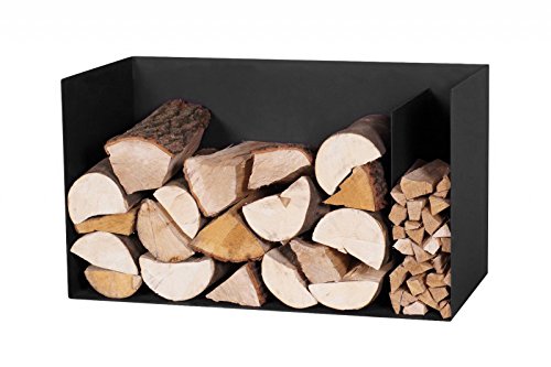 Kaminholzregal, Brennholzregal, flach, schwarz 70 x 35 x 40 cm - 3