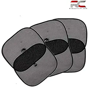Riderscart Black Universal Cotton Sun Shade Car Window for Stingray Extra Protective Car Window Shade Blocks Over 98% Harmful UV Rays Universal Sun Shades with Vacuum Cups (6) with 6 Month Warranty