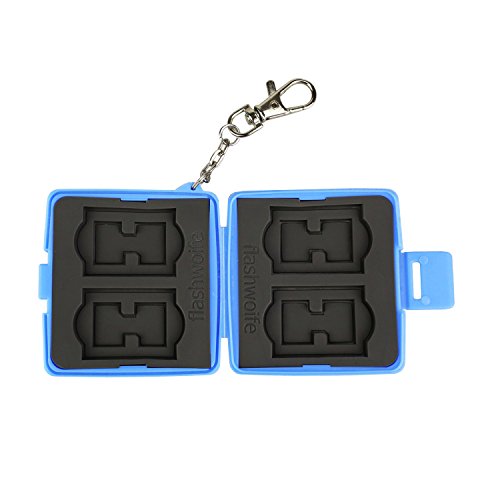 Flashwoife Turtle-SD4 staubabweisende Speicherkarten Etui Schutzbox für 4 Stück SDHC Cards Case in blau - 2