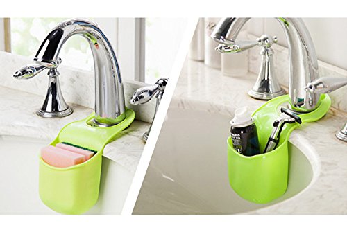 Kingko® Creative Folding Silicone Hanging Kitchen Bathroom Storage Bag Boxes Hangers (Green)