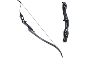 TOPARCHERY Archery 56" Takedown Hunting Recurve Bow Metal Riser Right Hand Black Longbow