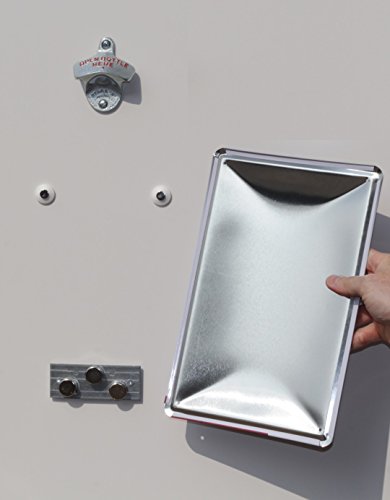 Wand-Flaschenöffner / orig. STARR-X-Öffner mit Magnetfalle / Fang-Magnet + Blech-Schild „Hurra Bier“ - 4