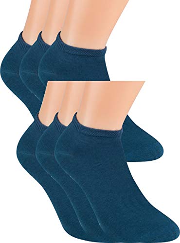 Vitasox 35234 Chaussettes sneakers en bambou, unisexe sans couture 6 paires bleu jeans 39/42