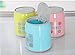 Moolecole Cute Creative Blue Plastic Trash Bin Table Office Desk Mini Dustbin Trash Can