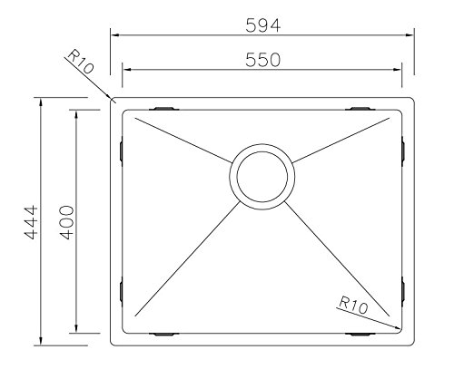 Edelstahl Küchenspüle/ Spülbecken Copa Design 55-40 Flächenbündig / Unterbau – Eckige Edelstahlspüle/ spüle 55*40 cm - 4