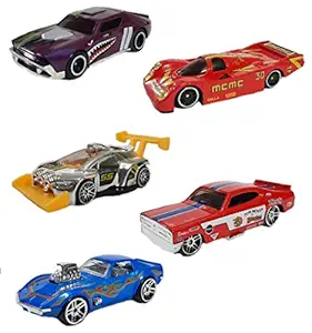 Amitasha Push Go Vehicles Toy Cars Playset - Pack of 5, Mini Power Friction Racing Car for 3+ Years Old Kids -Metal, Multi Color