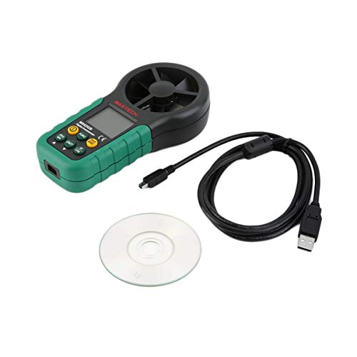 Preisvergleich Produktbild Hot Worldwide MS6252B Digitales Anemometer Luftvolumen Umgebungstemperatur Luftfeuchtigkeit USB