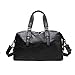 Produktbild YANJINGHONG Mens Echtes Leder Reisetasche Weekender Über Nacht Gepäcktasche Schulter Umhängetasche Männer Und Damenmode Taschen Schwarz