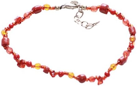 Gorgeous Russian red &amp; blush orange crystal &amp; beads adjustable cute bracelet(ZX177)