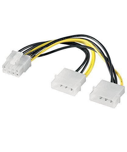 Internes Strom-Adapterkabel 2-mal 5,25-Zoll-Netzteilstecker > 8-poliger PCIe-Stecker