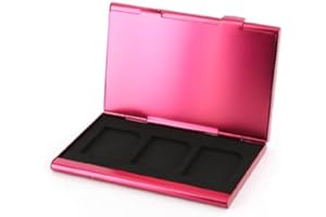 Assecure Aluminium Metal 6 SD SDHC Memory Card Protective Hard Carry Case holder (Hot Pink)