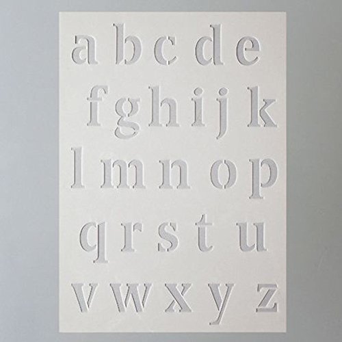 Efco Schablone mit Kleinbuchstaben-Motiv, 26 Designs, aus Kunststoff, transparent, DIN A5
