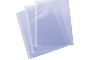 Grafoplás | Caja 100 Fundas Transparentes Cristal | Galga Extra | Tamaño Folio | Lomo Reforzado | 16 Taladros Carpetas de Anillas