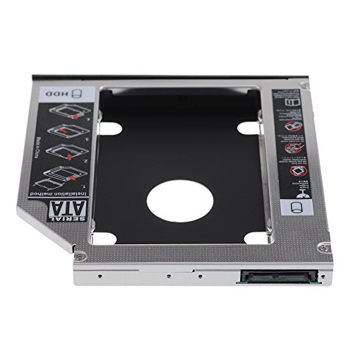 TopElek Universell SATA 3.0 HDD SSD Festplatte HD Caddy Tasche für 12,7 mm 9,5 mm Laptop Ersatz von CD/ DVD ROM Optical Bay (2. Festplatte) - 2