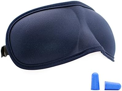 3D Sleep Eye Mask by WUJI, ultra light and comfortable, contoured shape, great for every day use and travel (Navy Blue)