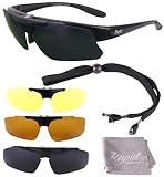 4 x sets of interchangeable lenses included: Categoría 0, con mejora de luz: categoría 2, beige, polarizados, para condiciones bastante luminosas o cambiantes; categoría 3, espejo polarizado gris, para condiciones soleadas; categoría 4, oscuros ahumados, para condiciones muy soleadas