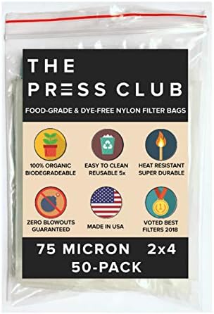 75 Micron | Premium Nylon Tea Filter Press Screen Bags | 2" x 4" | 50 Pack | Zero Blowout Guarantee | All Micron & Sizes Available