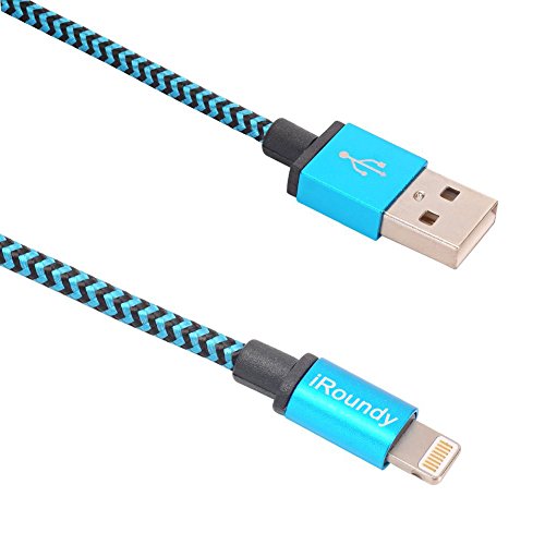 iRoundy 5 Pack Nylon iPhone Datenkabel Verbindungskabel USB Kabel mit Lightning Stecker Ladekabel für Apple iPhone 6 Plus/6 /5/5S/6s iPad 4 iPad Mini/Air iPod 5 und iPod7 Arbeitet mit neuesten iOS - 3