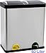 Produktbild 60 Liter Edelstahl-Tretabfalleimer, 2 x 30 Liter Mülltrennung