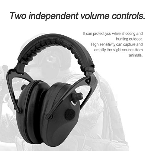 Preisvergleich Produktbild IIfreesia Elektronische Ohr Anhörung Schutz Stirnband Für Schießen Jagd Ohr Muffendruck Taktische Headset Sound Aktiviert Kompression (Schwarz)