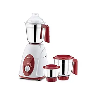 Bajaj Classic 750-Watt Mixer Grinder with 3 Jars (White and Maroon)