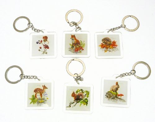 Animal / Wildlife Theme Keyring - 5x5cm - YOU WILL RECEIVE ONE AT RANDOM FROM THE DESIGNS SHOWN