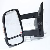 Fiat Ducato Van 2006- Long Arm Electric Black Wing Door Mirror Passenger Side