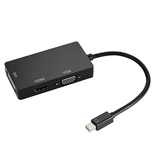 BlueBeach – Mini Displayport (3 in 1) Thunderbolt-auf-HDMI / DVI / VGA Display Port Kabel-Adapter für Apple Mac Book MacBook Pro MacBook Air Mac mini, Adapter 3 in 1 Mini DP auf DVI + HDMI + Displayport DP Konverter für Apple Mac (schwarz) - 2