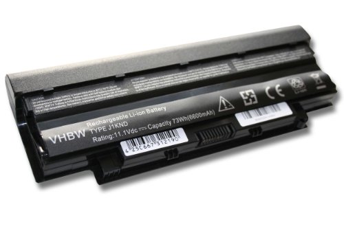 vhbw Li-Ion Akku 6600mAh (11.1V) für Notebook Laptop Dell Vostro 1540, 1550, 2420, 2520, 3450, 3550, 3750 wie 312-0233, 04YRJH, u.a..