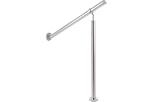 CO-Z Ringhiera per Scale per Interni ed Esterni in Acciaio Inox Corrimano per Piscina, Giardino e Ingresso di Casa (80 x 90 cm)