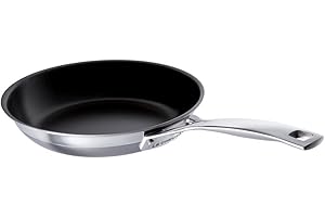 LE CREUSET Padella bassa Classic in acciaio inox, interno antiaderente, diameter 20 cm, Compatibile con Tutte le Fonti di Calore, Induzione Inclusa, 96201320001000
