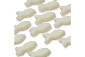 ‎KYWIË Florex Schafmilchseife mini mini Fische Classic Weiß 50 Stück im Organzasäckchen Seife Gastgeschenk Gastgeschenk Hochzeit Taufe Kommunion