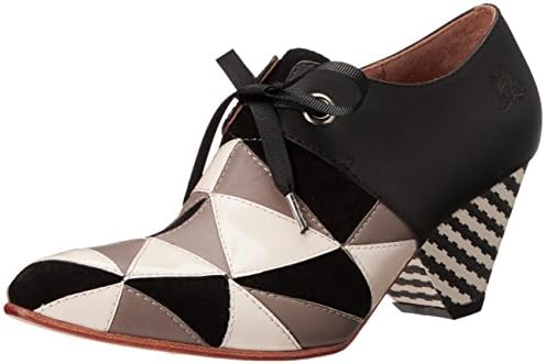 John Fluevog Women's Scheme Dress Pump, Black/White, 6.5 M US