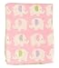 BabyPrem Baby Fleecy Blanket Wrap Shawl Printed Design 100 x 75cm PINK ELEPHANT