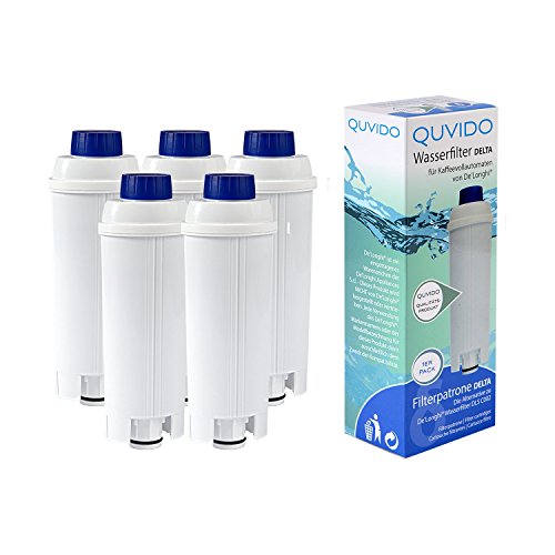 5 x QUVIDO Wasserfilter DELTA für DeLonghi Kaffeemaschinen