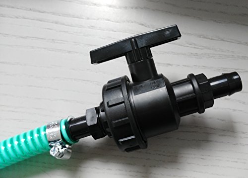 CME809382Y879119879487 mit Kugelhahn, Schlauch, Schellen, Schlauchtüllen, Y-Verteiler, Doppelnippel, T-Stück, Reduktion + Schraubkappe S60x6 Grobgewinde, IBC-Container-Zubehör-Regenwasser-Tank-Adapter-Fitting-Kanister-Fass-Wasser-Kanne - 7