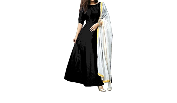 plain black long frock