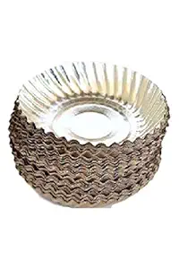 Nishit Tech Disposable Silver Coated Paper Plates Size-7