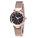 Produktbild 1 UNID Starry Sky Dial Diamante Corte Redondo Relojes de pulsera con Malla Magnética Banda Señora Reloj de Cuarzo Resistente Al Agua (Gold-A)