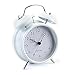 Produktbild WEKSI INC® Lautlos Elektronischer Wecker mini Nostalgischer Metall Doppelglocke Alarm Glockenwecker Weiß