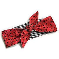 Rockabilly Haarband Melone kariert rot schwarz