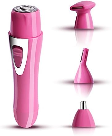 Nose Hair Trimmer for Men Women, PIMITI Nose Hair Clipper Eyebrow Trimmer Stainless Steel Facial Hair Groomer USB Rechargeable Bikini Trimmer Painless Removal of Hair Shaver for Facial, Arms, Legs, Underarms, Bikini Line (pink)