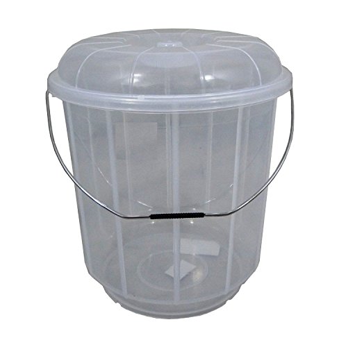13L Litre Plastic Bucket With Lid Carry Handle Ideal for Pet Food / Animal Feed / Wild Bird Seed / Grain / Corn / Storage