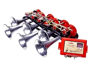 Hexa BIGUL AIR Pressure Horn with 50 Tune Melody, Digital Tuner with Latest Hindi & Punjabi Songs for LCV, Trucks, Buses, MS Trumpets 24 Volts, Brass GHUGGI, Heavy Duty, Long Life
